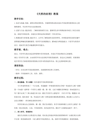 人教版三年級上冊美術(shù)天然的紋理教案.doc