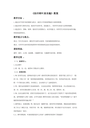 人美版三年級上冊美術《拓印樹葉真有趣》教案.doc