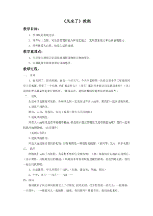 人教版二年級上冊美術《風來了》教案3.doc