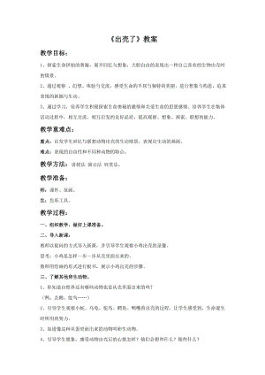 人美版一年級下冊美術(shù)《出殼了》教案2.doc