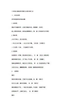 小學語文基礎知識要點分類歸納匯總.docx