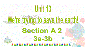 人教版九年級下冊英語Unit13Weretryingtosavetheearth!SectionA(3a-3b)課件.ppt