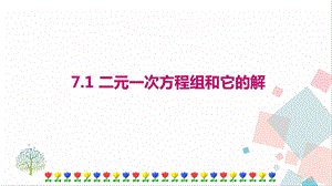 華師大版七年級下冊數學7.1二元一次方程組和它的解課件.ppt