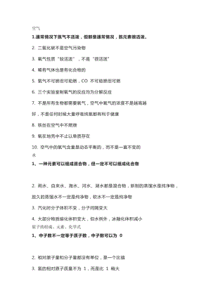 初中復習專題：化學常考的35個基礎知識總結.docx