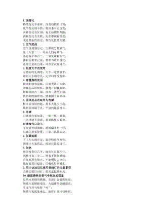 初中復習專題：化學知識點40個快速記憶口訣.docx