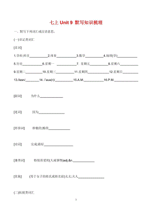 七年級英語上冊Unit9默寫知識梳理.docx