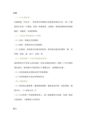 小學語文常用修辭手法詳解+例句（附訓練題）.docx