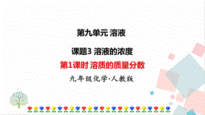 人教版九年級下冊化學第1課時 溶質的質量分數》課件.ppt
