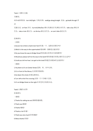 初一英語上冊：情景會話16個常考主題歸納.docx