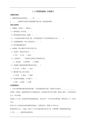 大象版六年級上冊科學1.2發面的秘密練習題（含答案）.doc