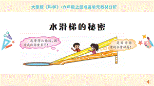 大象版六上科學(xué)準(zhǔn)備單元水滑梯的秘密教材分析及教學(xué)建議.pptx