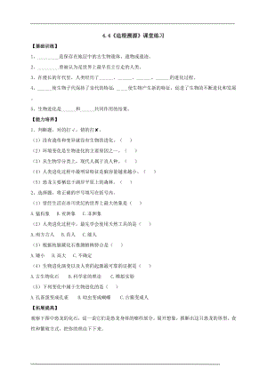大象版六年級上冊科學4.4追根溯源練習（含答案）.doc