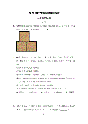 2022希望杯思維挑戰(zhàn)夏令營3年級團(tuán)隊賽.docx