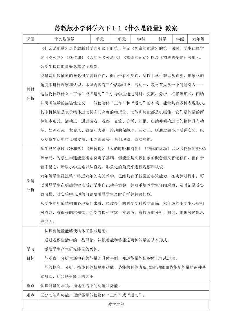 蘇教版六年級(jí)下冊(cè)科學(xué)1.1《什么是能量》課件+教案+視頻素材.rar