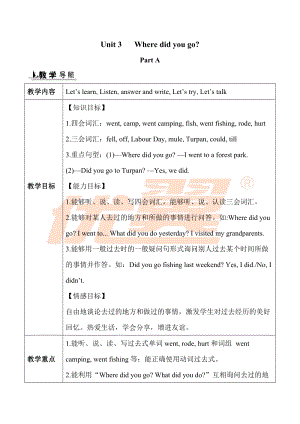 人教版pep六年級下冊英語Unit3教案（全）5_教案.doc