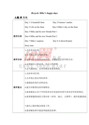 人教版pep六年級下冊英語4Recycle教案.doc