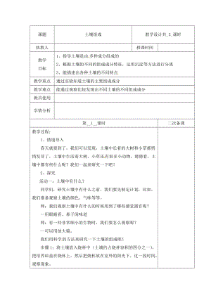 冀人版四年級(jí)下冊(cè)科學(xué)表格式教案（全冊(cè)共87頁(yè)）.docx