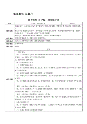 人教版六上數學第9單元第2課時百分數、扇形統計圖-教案.docx