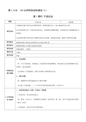 人教版二年級上冊數學2.1不進位加-教案.docx