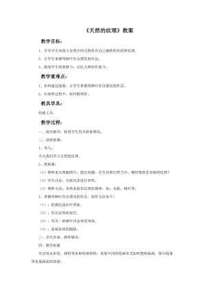 魯教版二年級下冊美術《天然的紋理》教案.doc