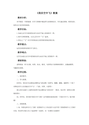 魯教版一年級上冊美術(shù)《我在空中飛》教案.doc