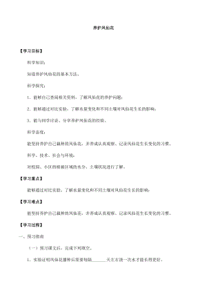 人教鄂教版三年級下冊科學(xué)第05課：養(yǎng)護(hù)鳳仙花-導(dǎo)學(xué)案.docx