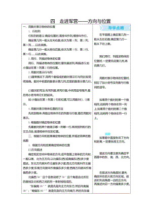 青島版六年制五年級下冊四走進軍營方向與位置單元復習知識點總結.docx