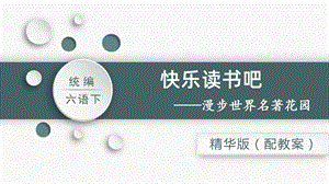 人教部編版六年級下冊語文快樂讀書吧漫步世界名著花園（精華版課件）.pptx