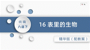 人教部編版六年級下冊語文16.表里的生物（精華版課件）.pptx
