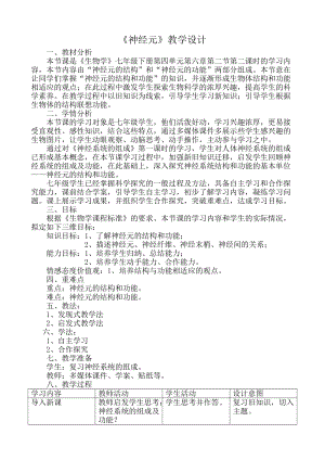 人教版七下生物6.2神經(jīng)系統(tǒng)的組成教案（褚老師公開(kāi)課資料）.doc