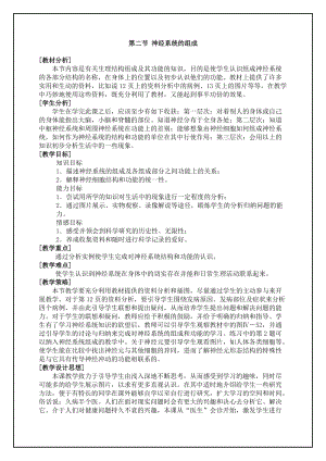 人教版七下生物6.2神經(jīng)系統(tǒng)的組成教案（趙老師公開(kāi)課資料）.doc