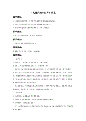 冀少版五年級上冊音樂真善美的小世界教案.doc