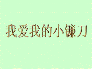 冀少版二年級下冊音樂《我愛我的小鐮刀》課件.ppt