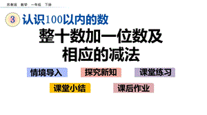 蘇教版一年級下冊數學3.3 整十數加一位數及相應的減法_教學課件.pptx