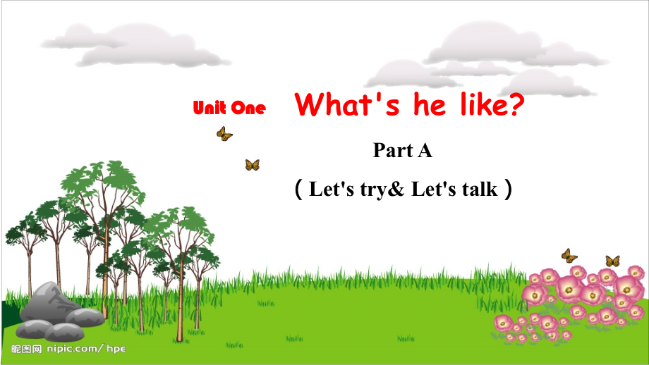 人教PEP版五上英語Unit 1 Part ALet's try & Let's talk教學課件.rar