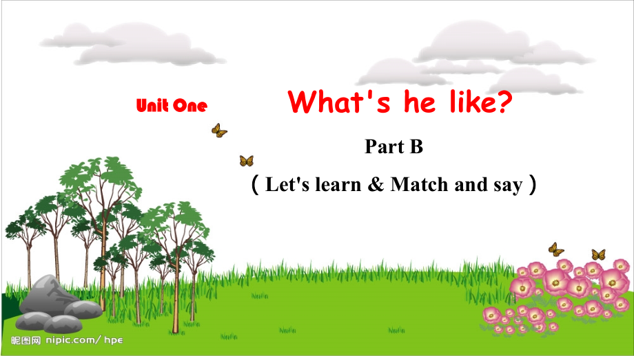 人教PEP版五上英語Unit 1 Part B Let's learn & Match and say教學課件.rar