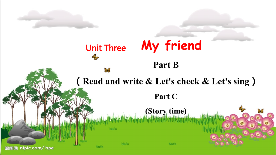 人教PEP版四上英語Unit 3 Part BRead and write&Let's check & Let's sing &Part C Story time教學課件.rar