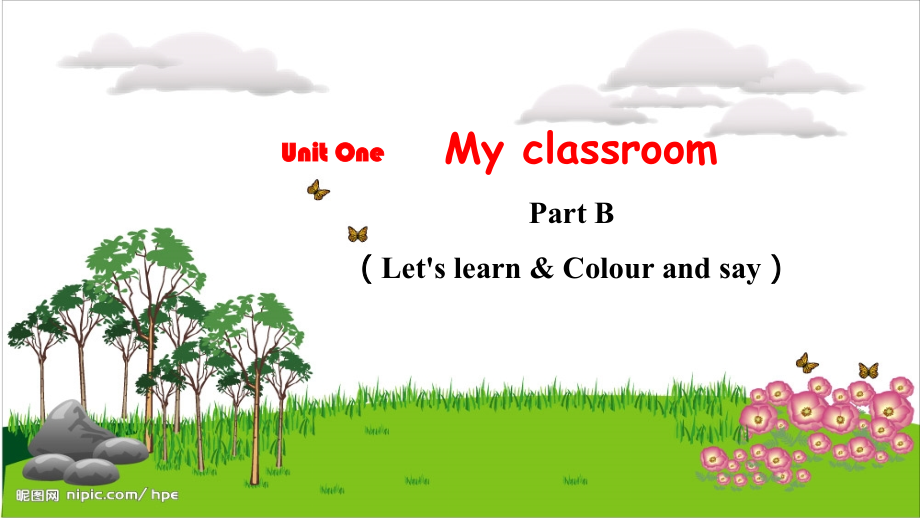 人教PEP版四上英語Unit 1 Part BLet's learn & Colour and say教學課件.rar