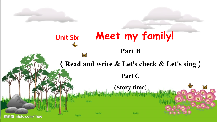 人教PEP版四上英語Unit 6 Part BRead and write&Let's check & Let's sing & Part C Story time教學課件.rar