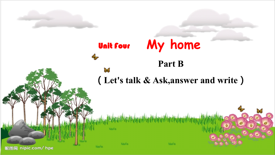 人教PEP版四上英語Unit4PartBLetstalkAskanswerandwrite教學課件.rar