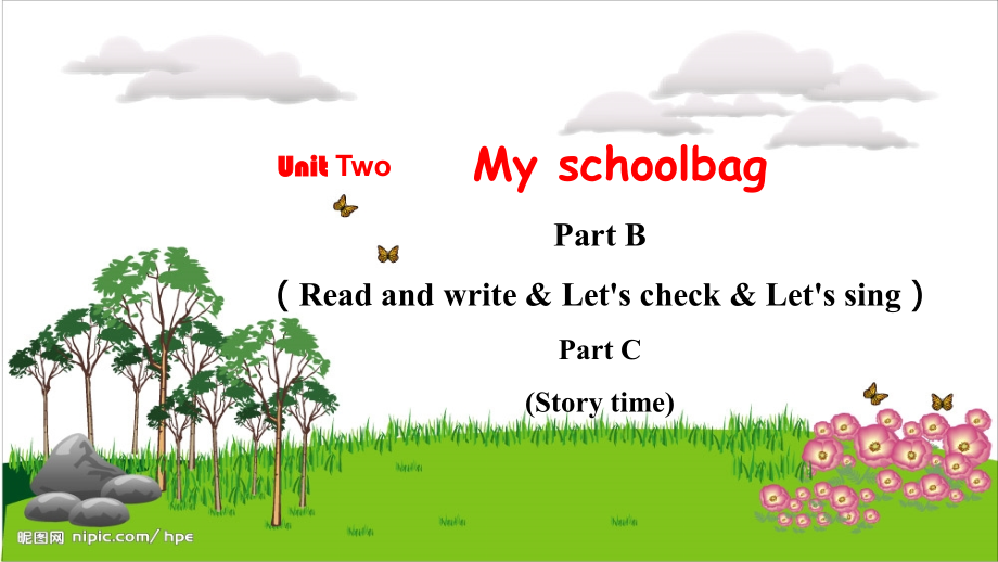 人教PEP版四上英語Unit 2 Part BRead and write&Let's check & Let's sing & Part C Story time教學課件.rar