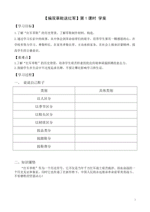 活動設計—勞技領域 主題15《編雙草鞋送紅軍》第1課時【學案】.doc