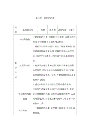 商務星球版七上地理2.3地圖的應用教案.docx