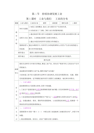 商務星球版八上地理4.2持續協調發展工業_教案.docx