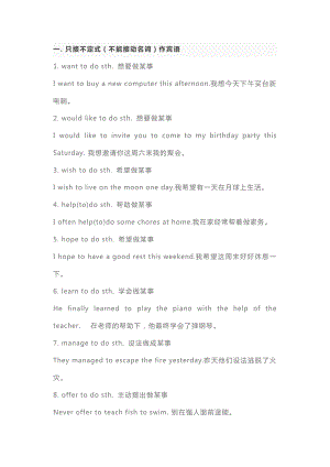 初中英語(yǔ)100組常用固定搭配+雙語(yǔ)例句.docx