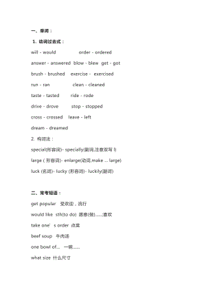 初中英語新目標七年級(下冊)Unit10知識清單.docx