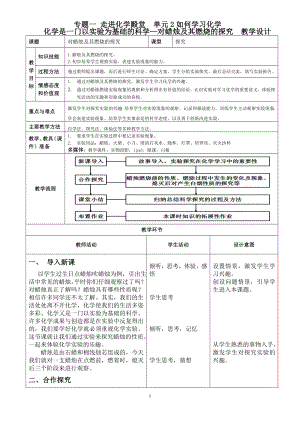 科普仁愛版九上化學(xué)單元2如何學(xué)習(xí)化學(xué)-教案-王老師獲獎(jiǎng)公開課.doc