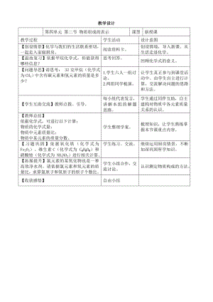 魯教版九上化學第二節 物質組成的表示 教案-郗老師獲獎課.doc