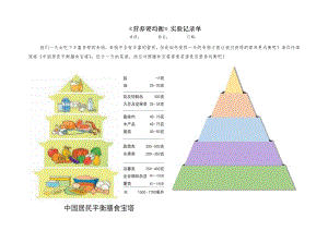 教科版四年級上冊科學3、6營養要均衡實驗記錄單【普通版】.docx