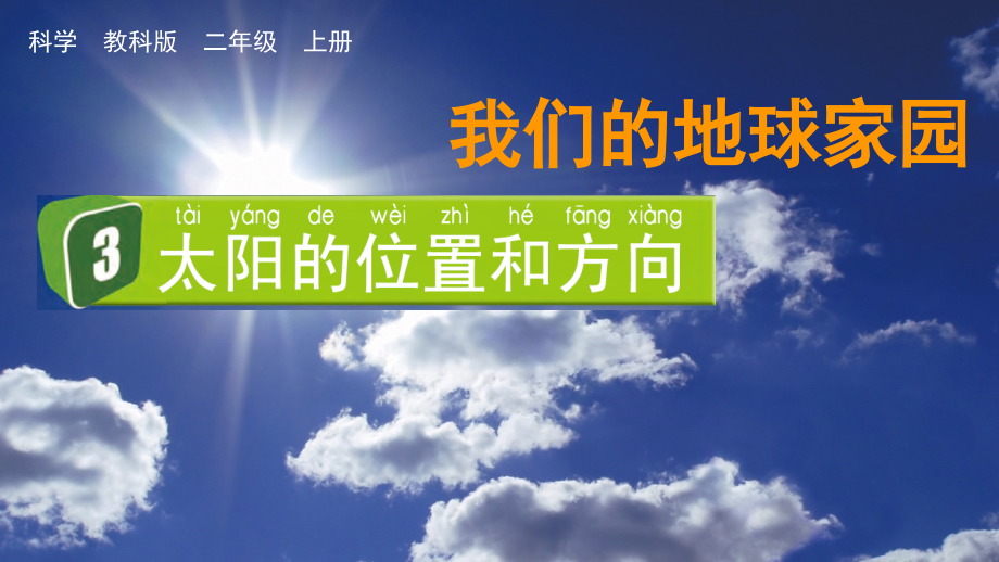 教科版二上科學(xué)1.3 太陽(yáng)的位置和方向 課件含視頻素材.rar